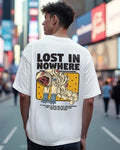 "Lost In Nowhere" Skeleton Astronaut Oversized Tee
