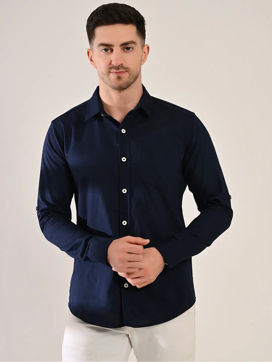 The Navigator Roll-Up Sleeve Shirt | Deep Navy